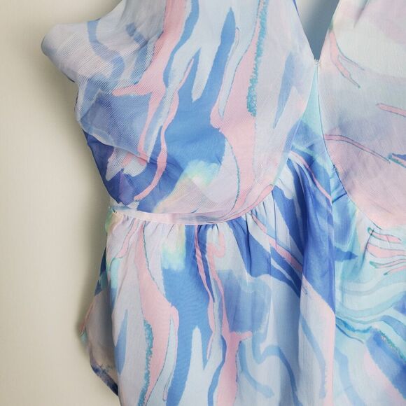 French Connection Chiffon Halter Baby Doll Top Size 2 - Picture 5 of 7